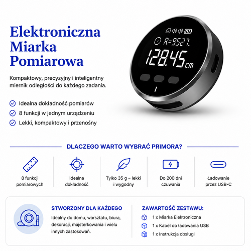 Primora™ – Elektroniczna Miarka Pomiarowa
